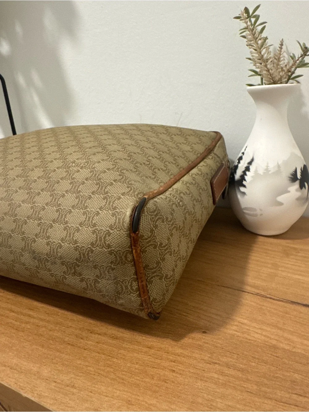 Authentic Vintage Celine Macadam Monogram Clutch Pouch / Cosmetic Case